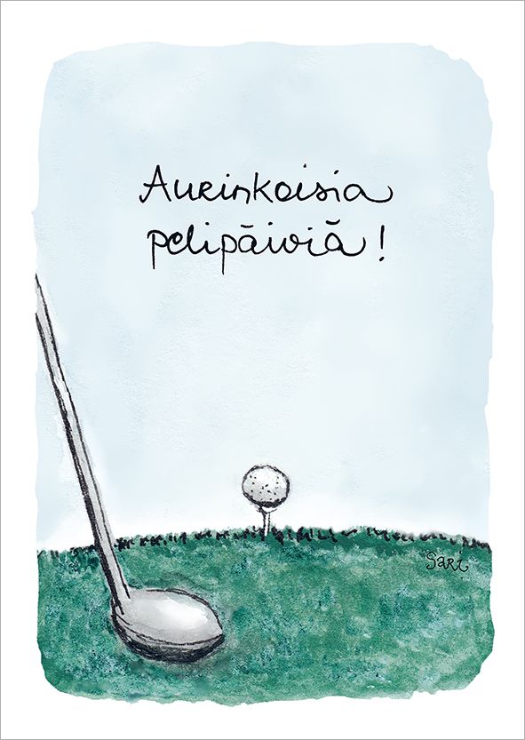 Postikortti Sari's Artwork - Golf, Aurinkoisia pelipäiviä!