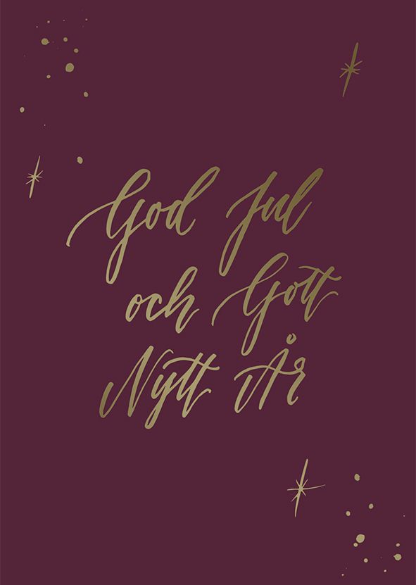 2-osainen kortti joulu Kalligrafiastudio - God jul
