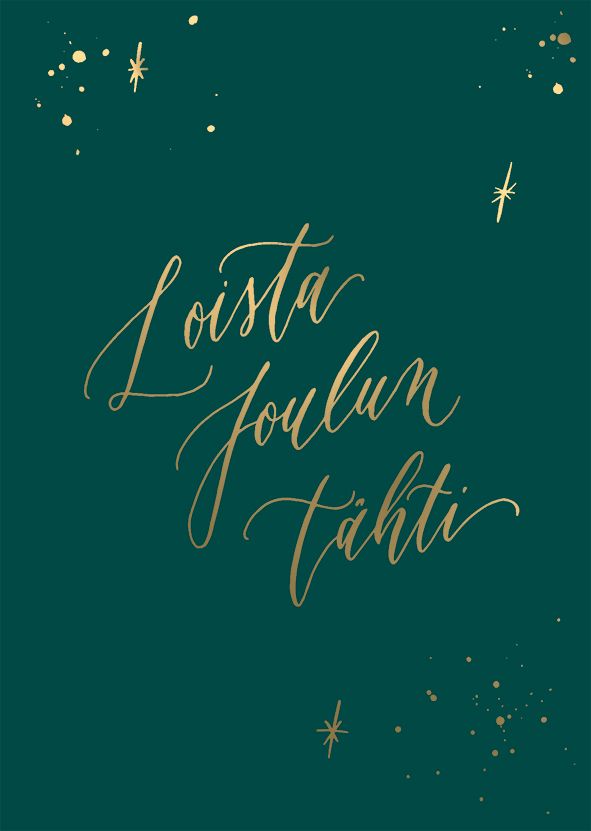 Postikortti joulu Kalligrafiastudio - Loista Joulun Tähti