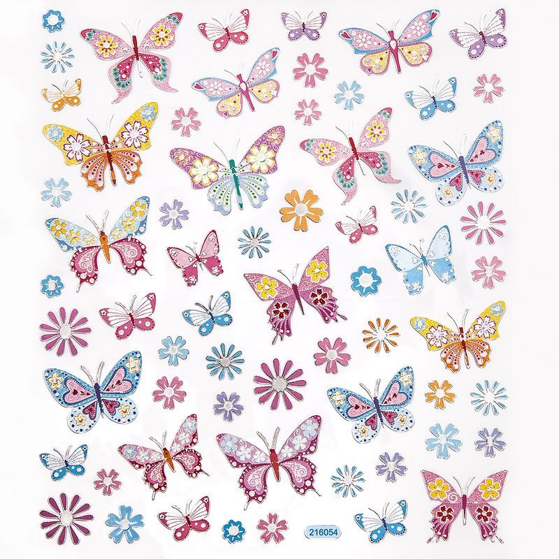 DPC tarra-arkki A5 63kpl Kukat ja perhoset UV-lakk