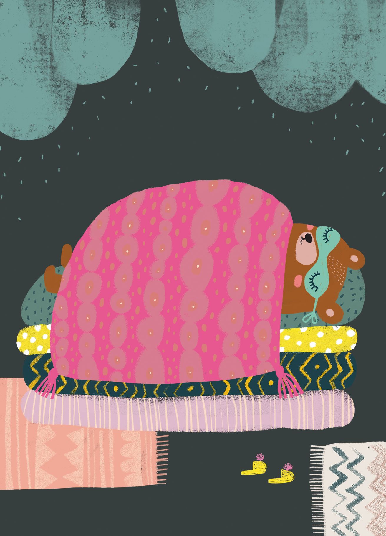 Postikortti Mira Mallius - Nukkuva karhu