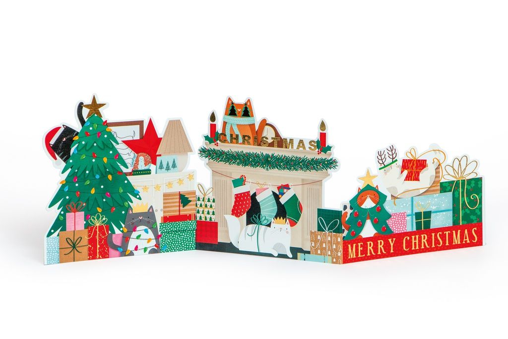 2-osainen joulukortti The Art File - Parade Christmas Cats