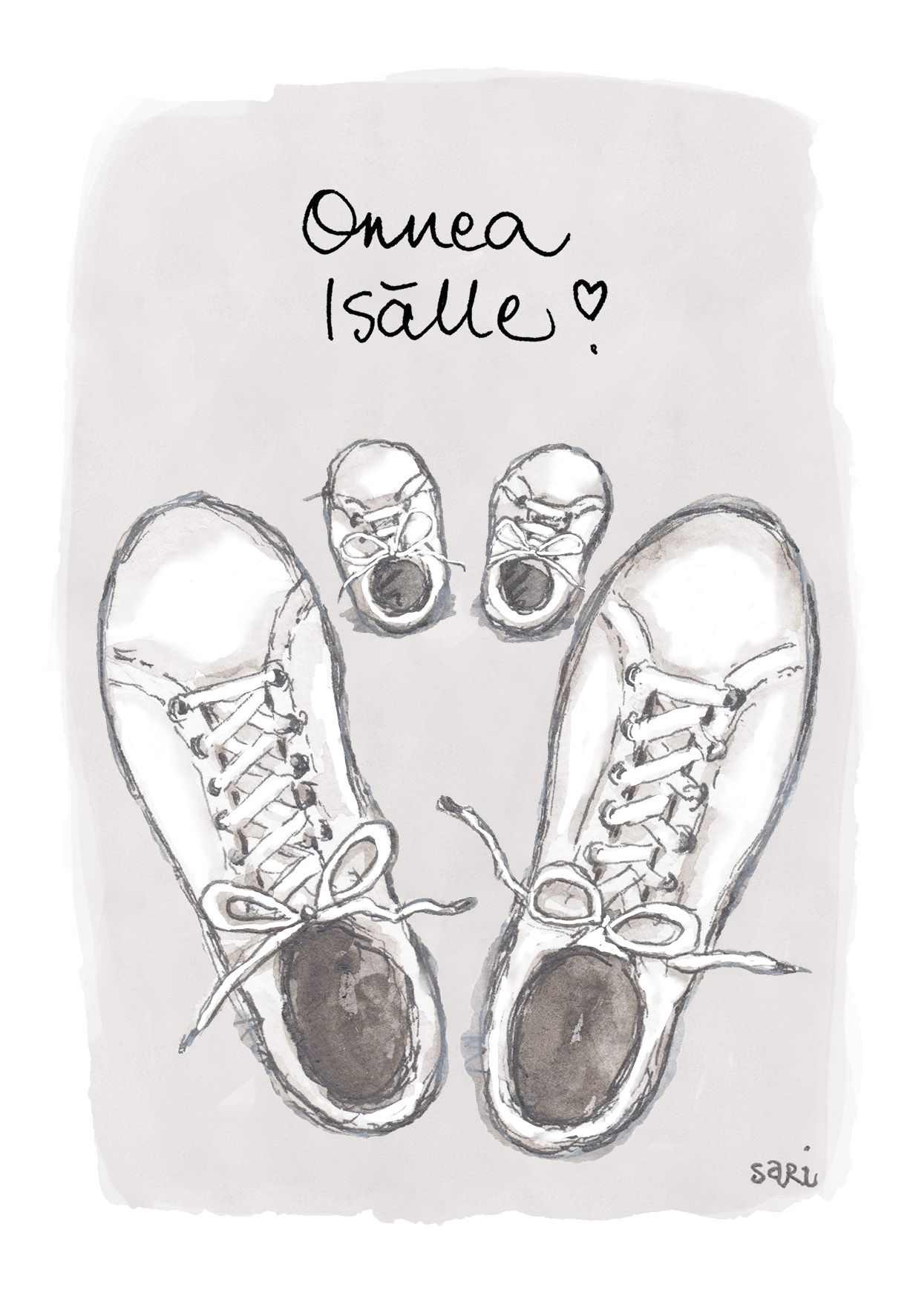 2-osainen kortti Sari's Artwork - Lenkkarit, onnea isälle