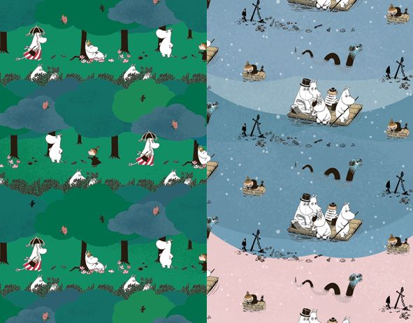 Lahjapaperirulla Muumi - Metsä/Meri