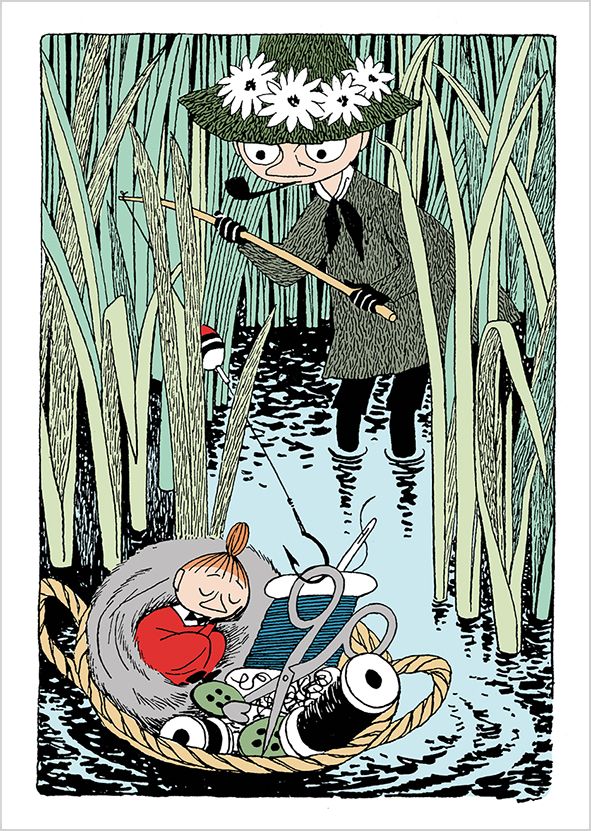 Postikortti Muumi - Pikku Myy ompelukorissa