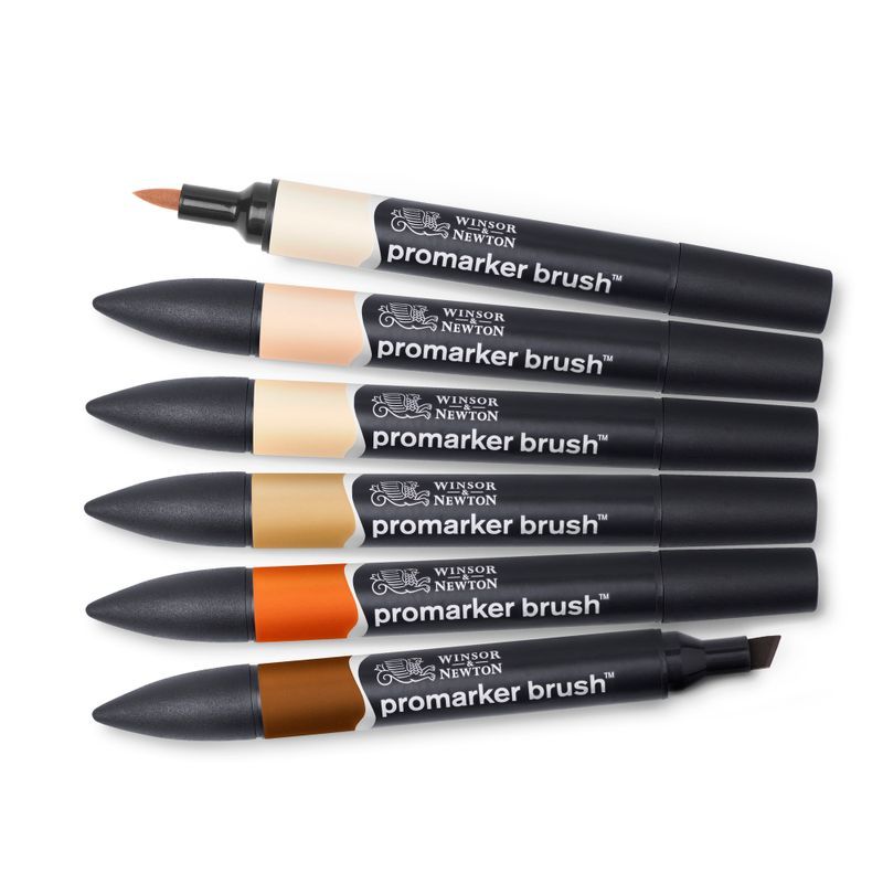 WN Promarker Brush Skin tones 6 Set 1, sivellintussilajitelma