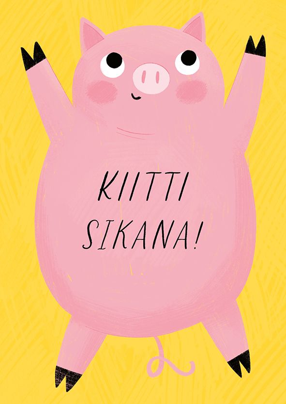 Postikortti Kaisu Sandberg - Kiitos possu