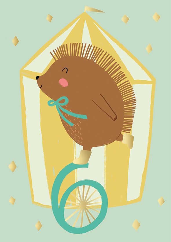 Postikortti Mira Mallius - 6-v. ikävuosikortti Siili