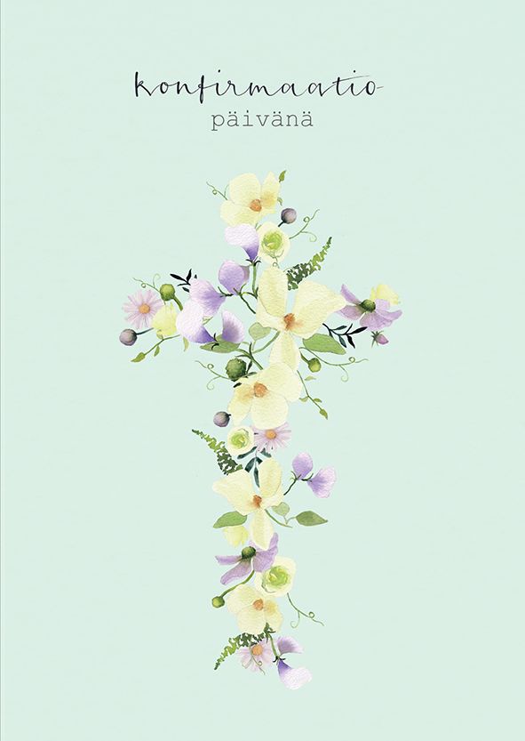2-osainen kortti Henna Adel - Kukkaristi "Konfirmaatiopäivänä"