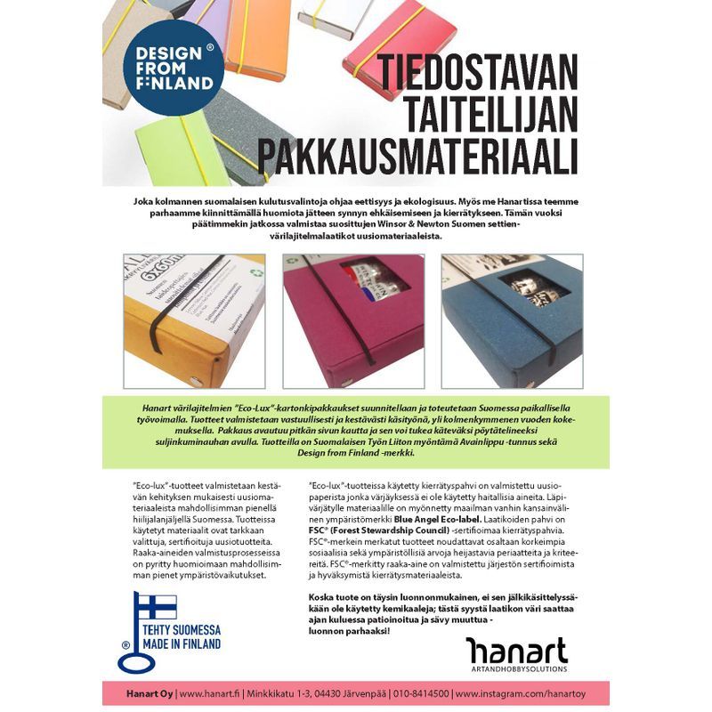 WN Artisan 10x37ml - Suomen Värisävyt !, Vesiliukoinen öljyvärilajitelma FIAR10