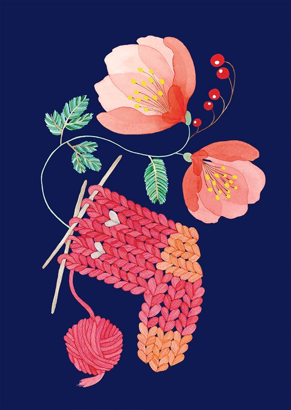 2-osainen joulukortti Anna Emilia - Neuletyö