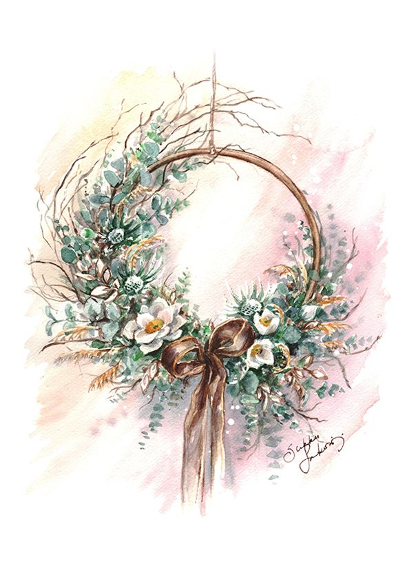 2-osainen kortti joulu Sirkku Saukonoja - Joulukranssi