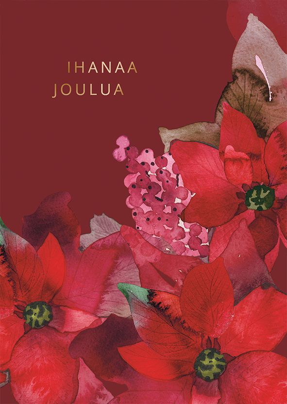 2-osainen kortti joulu Pentik - Punainen joulutähti