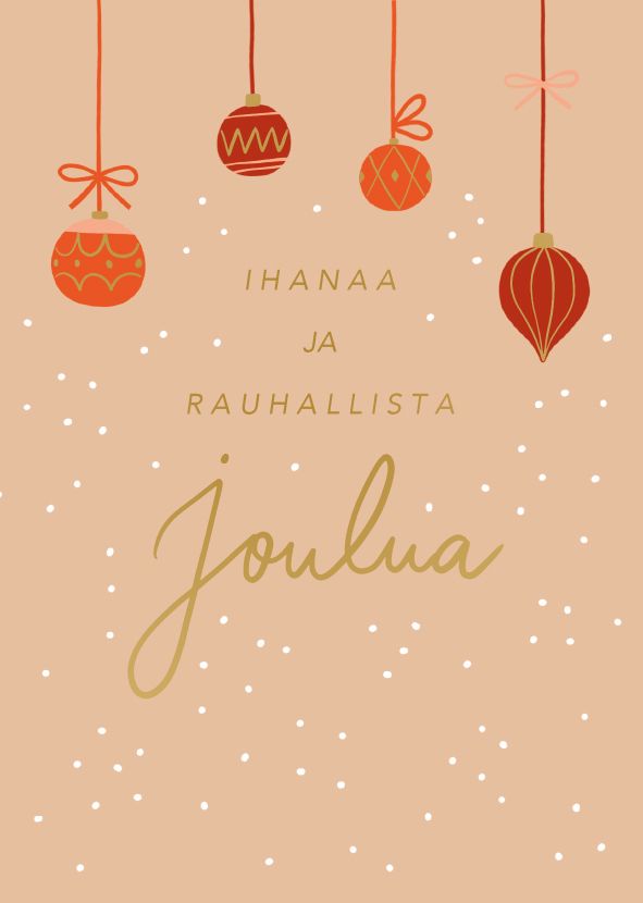 2-osainen kortti joulu Putinki Letters - Ihanaa ja rauhallista joulua