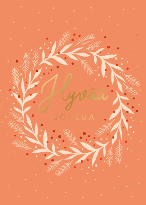2-osainen kortti joulu Putinki Letters - Hyvää joulua, Kranssi