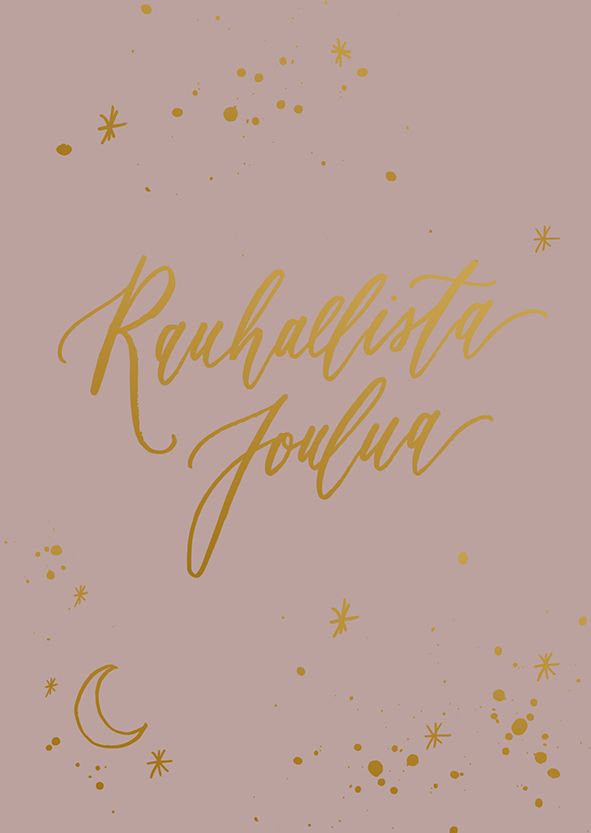 2-osainen kortti joulu Kalligrafiastudio - Rauhallista joulua