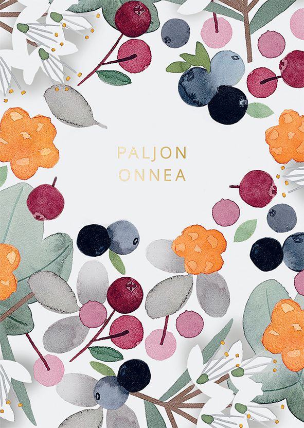 2-osainen kortti Pentik - Mestämarja, Paljon onnea