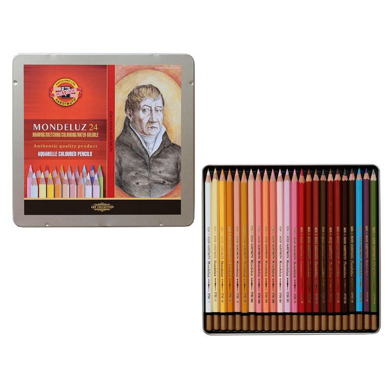 P. KOH Mondeluz 24 akvarellikynälajitelma Portrait, metallirasia, blister-pakkaus
