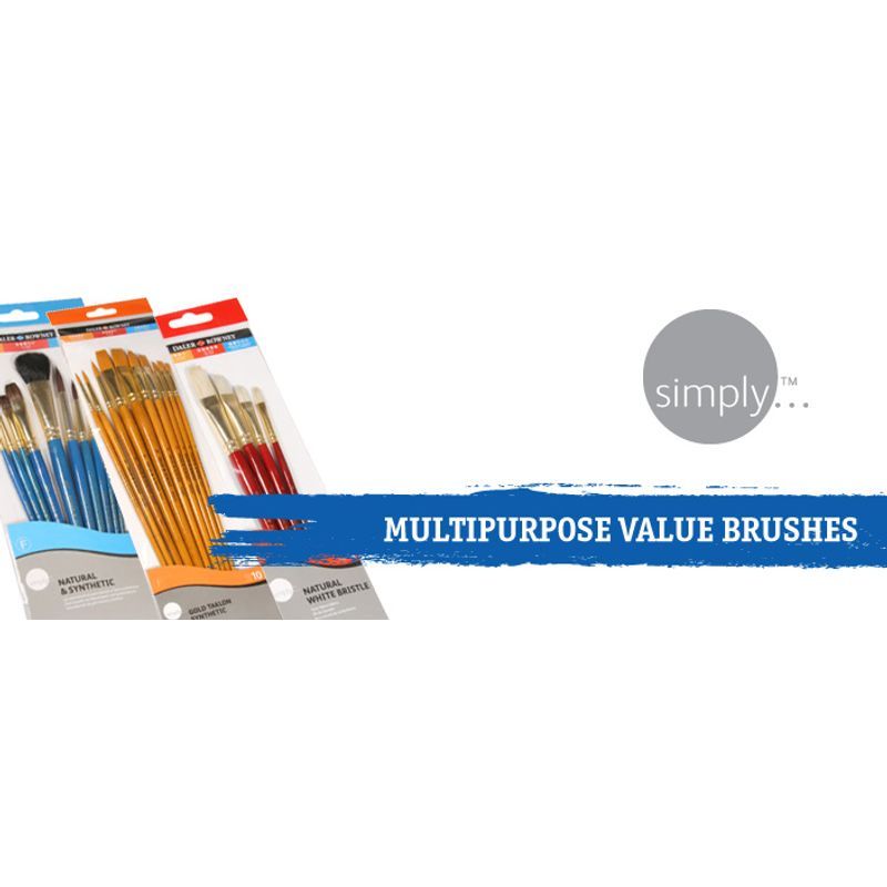 DR Simply Gold Taklon sivellinsetti 5kpl keinokuit, lyhyt varsi akryyli p2 4 6 l8 12 KORVAAVA 137919