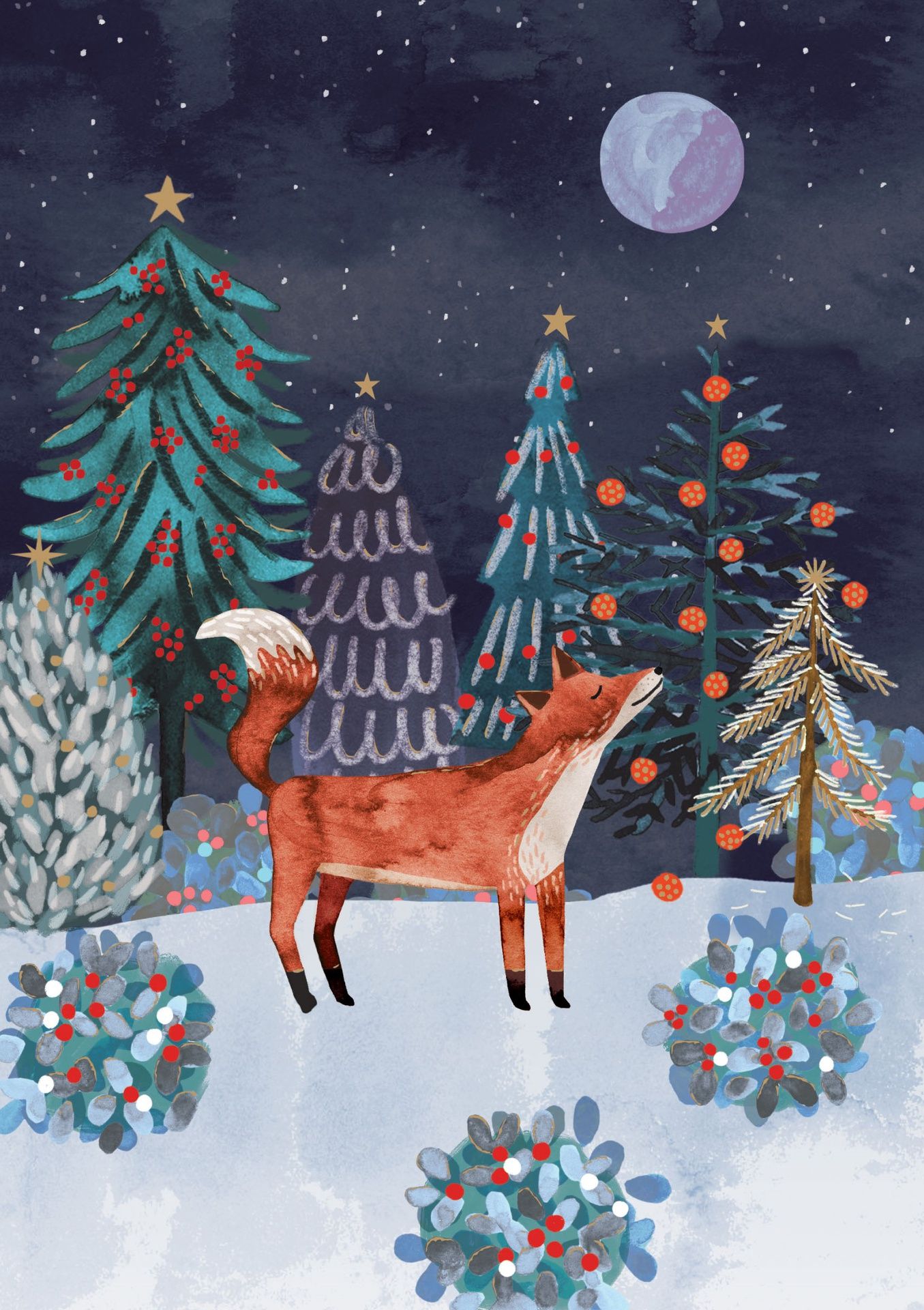 2-osainen kortti joulu Roger la Borde - Lodestar fox