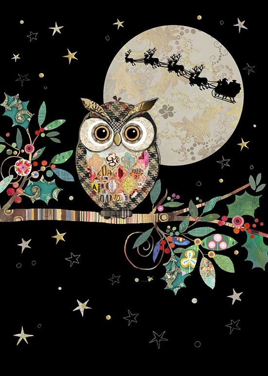 2-osainen kortti joulu Bug Art - Christmas Owl