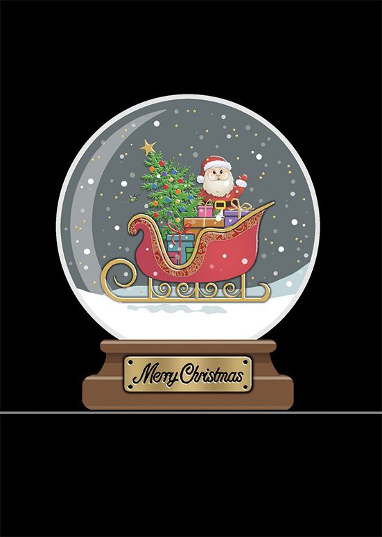 2-osainen kortti joulu Bug Art - Sleigh Globe