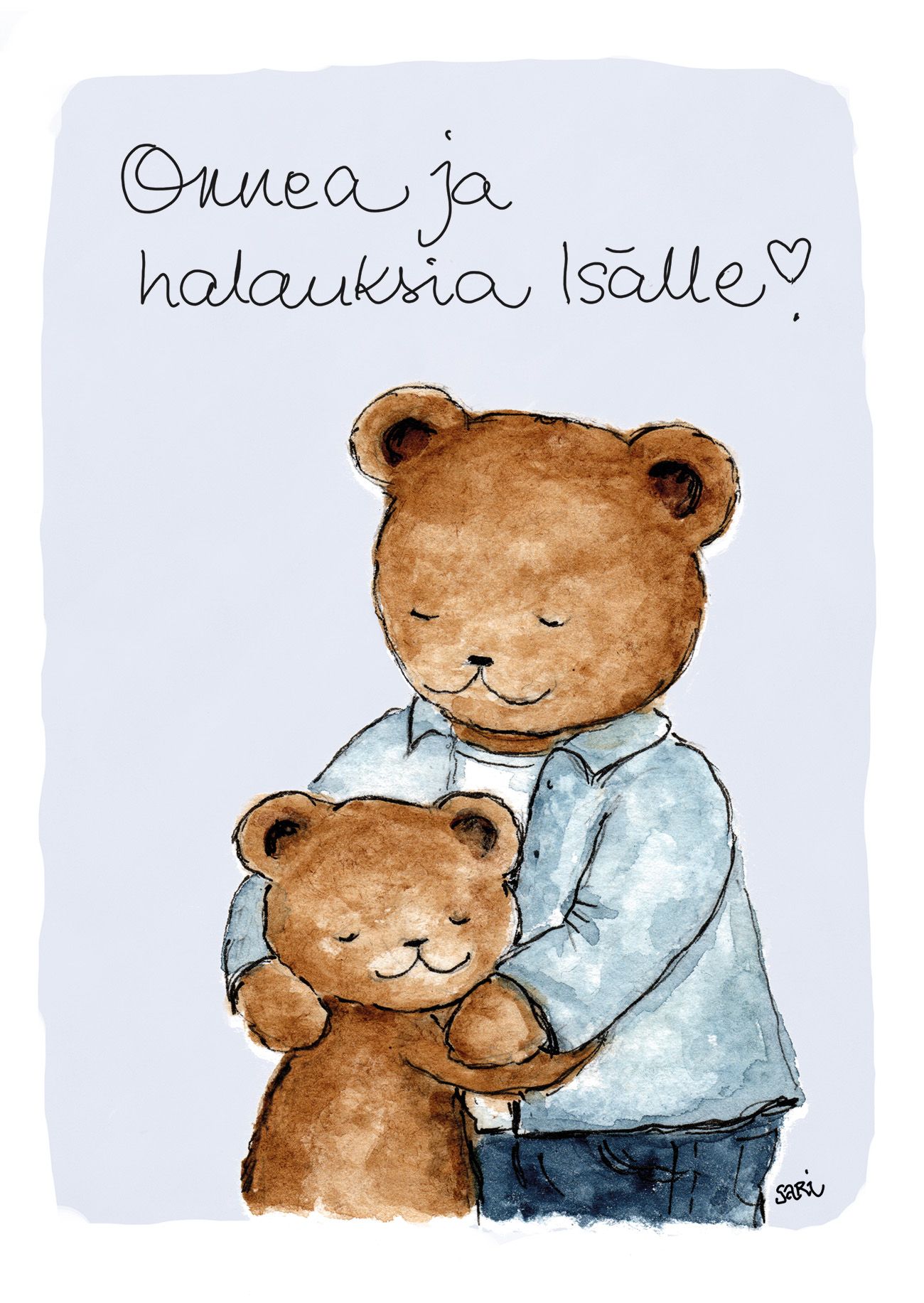 2-osainen kortti Sari's Artwork - Onnea ja halauksia isälle!