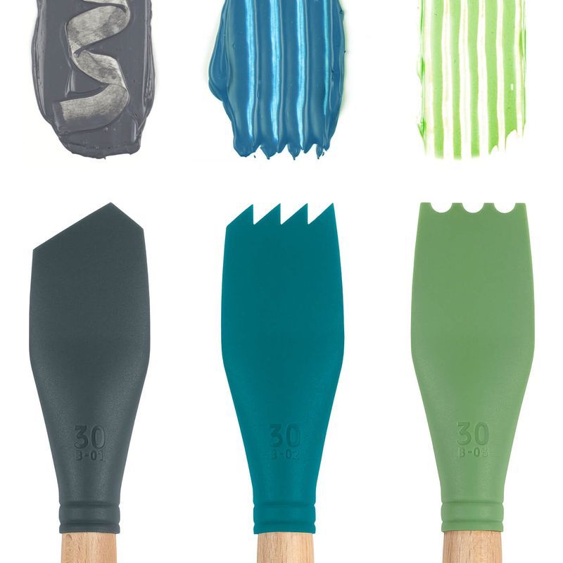 Princeton Blade silikonisivellin No 3 30mm Vihreä, pitkävartinen