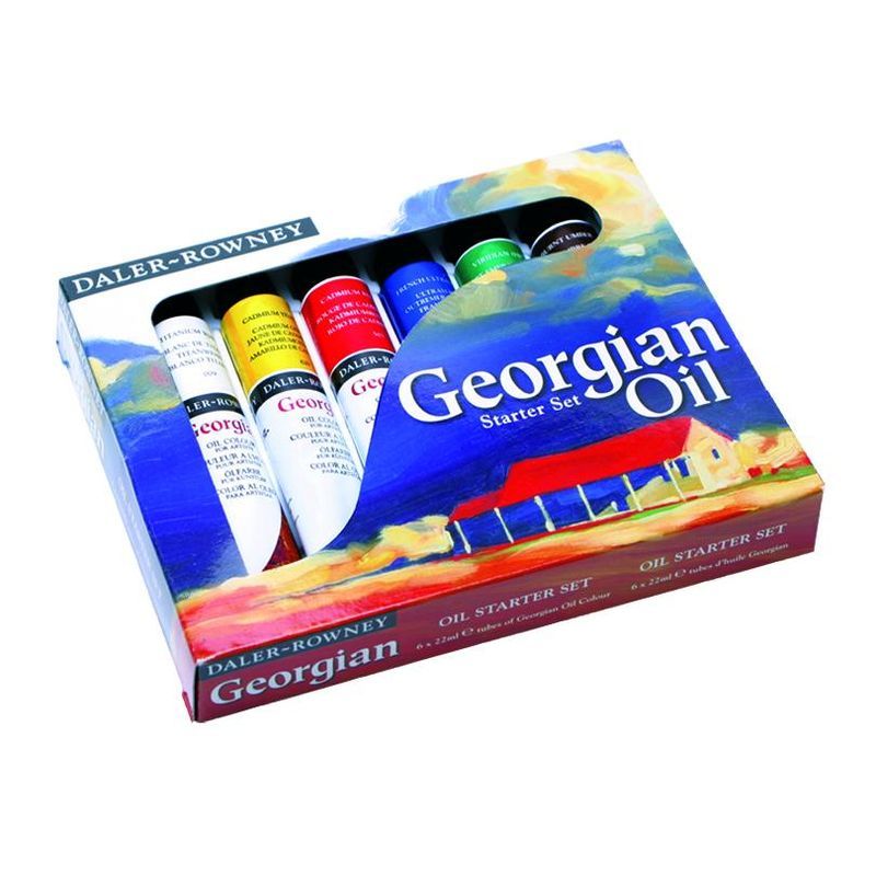 DR Georgian öljyväri Starter set 6x22ml, Sis.värit: 009,651,503,123,382,221