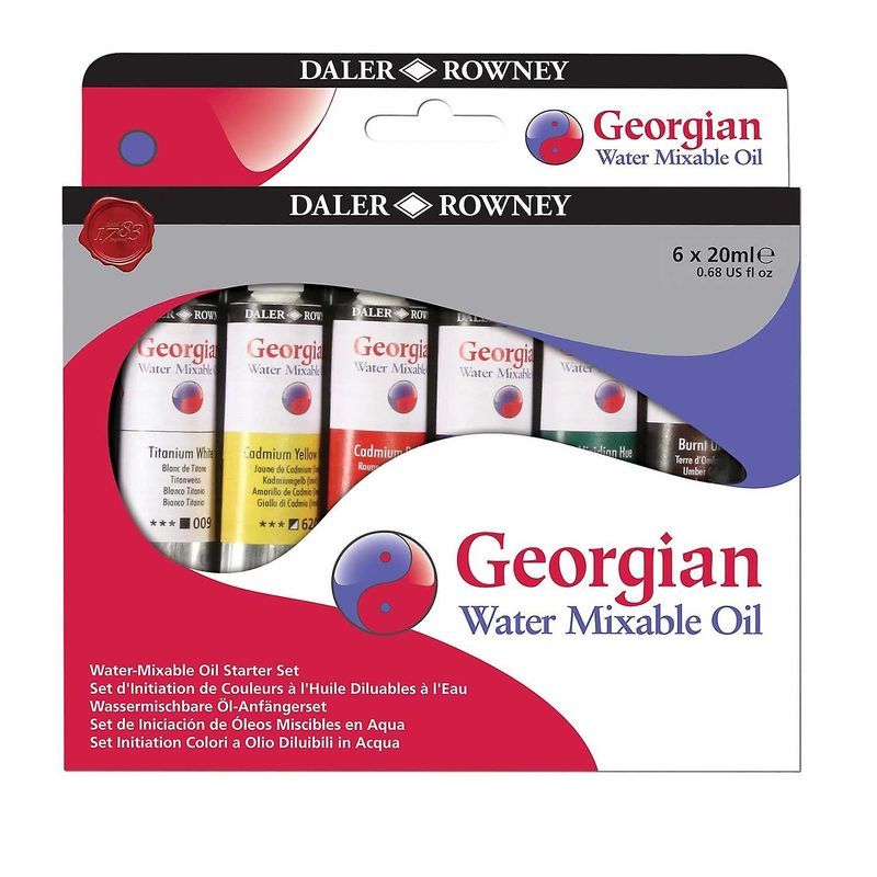 DR Georgian öljyväri Starter set 6x22ml, Sis.värit: 009,651,503,123,382,221