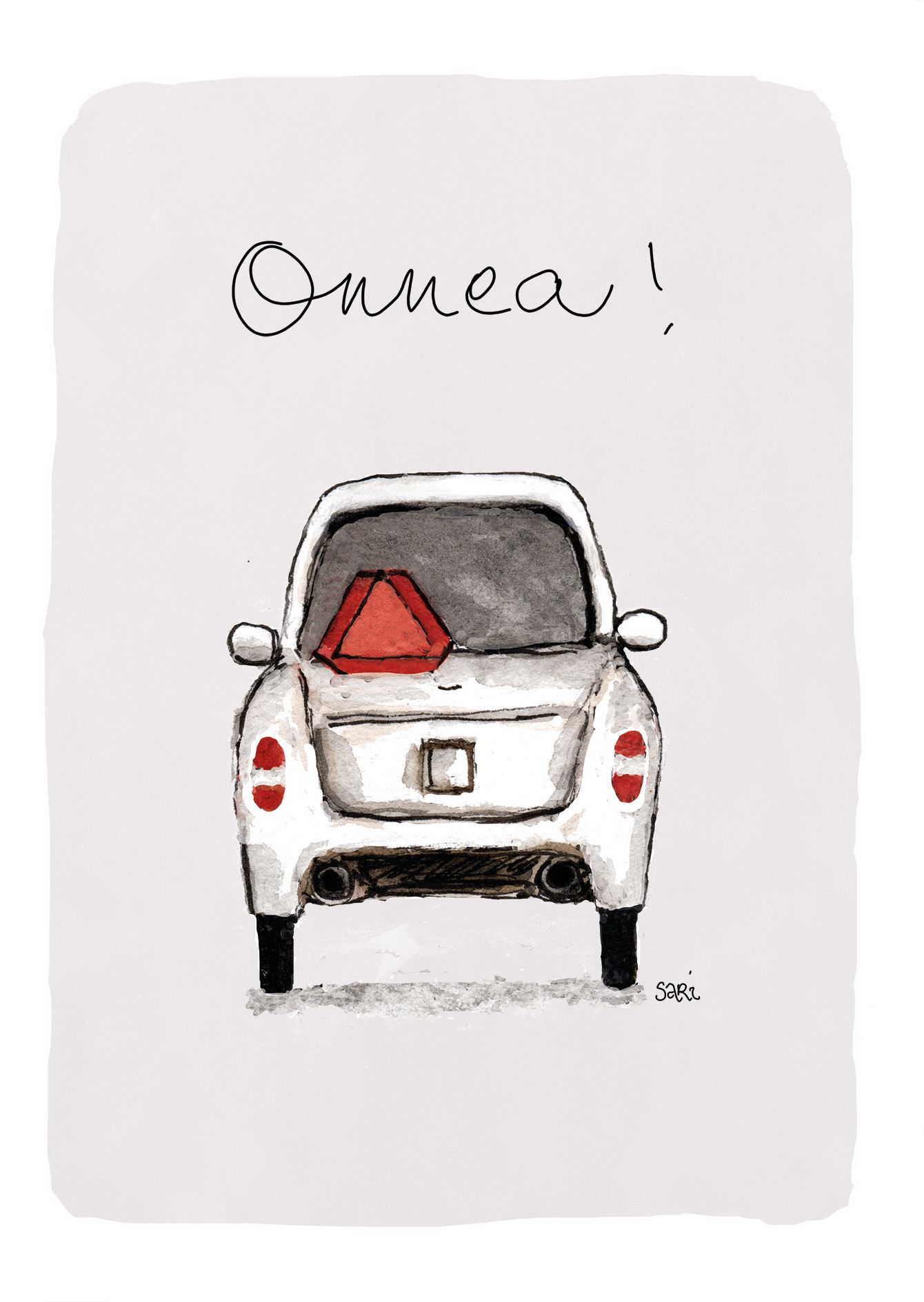 2-osainen kortti Sari's Artwork - Mopoauto