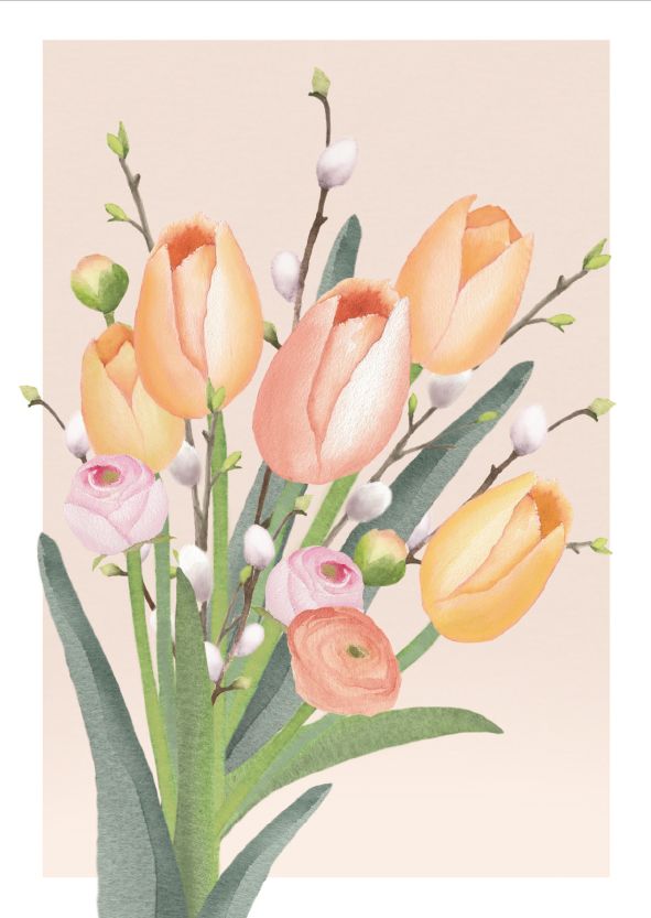 Postikortti Henna Adel - Tulppaanikimppu