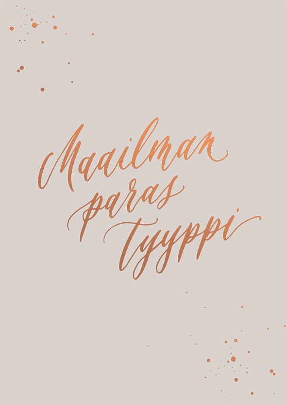 Postikortti Kalligrafiastudio - Maailman paras tyyppi