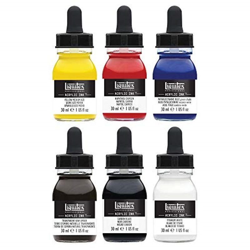 Liquitex Acrylic Ink Set 6x30ml Classic, Akryylimustesetti