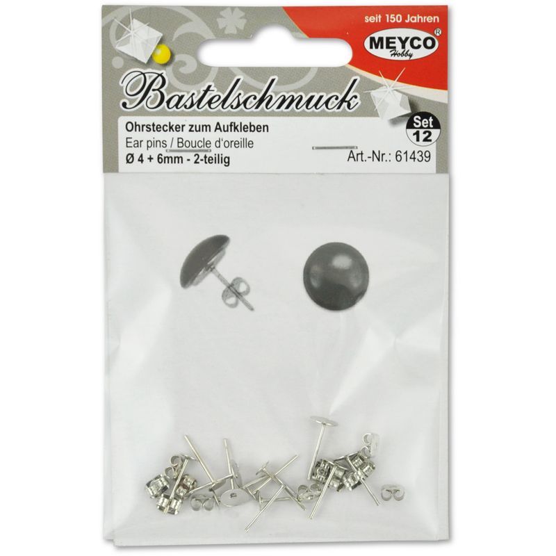 MEYCO Korvakorutappi 4+6mm hopea,  nikkelitön