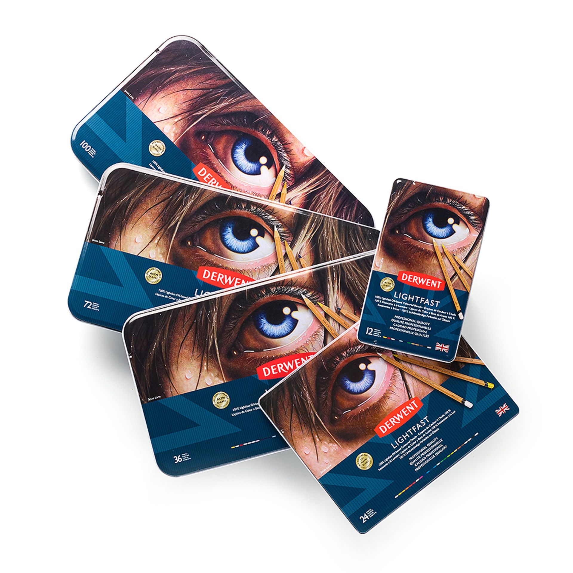 Derwent Lightfast 100 värikynälajitelma, Upea täydellinen koko värivalikoima metallilaatiko