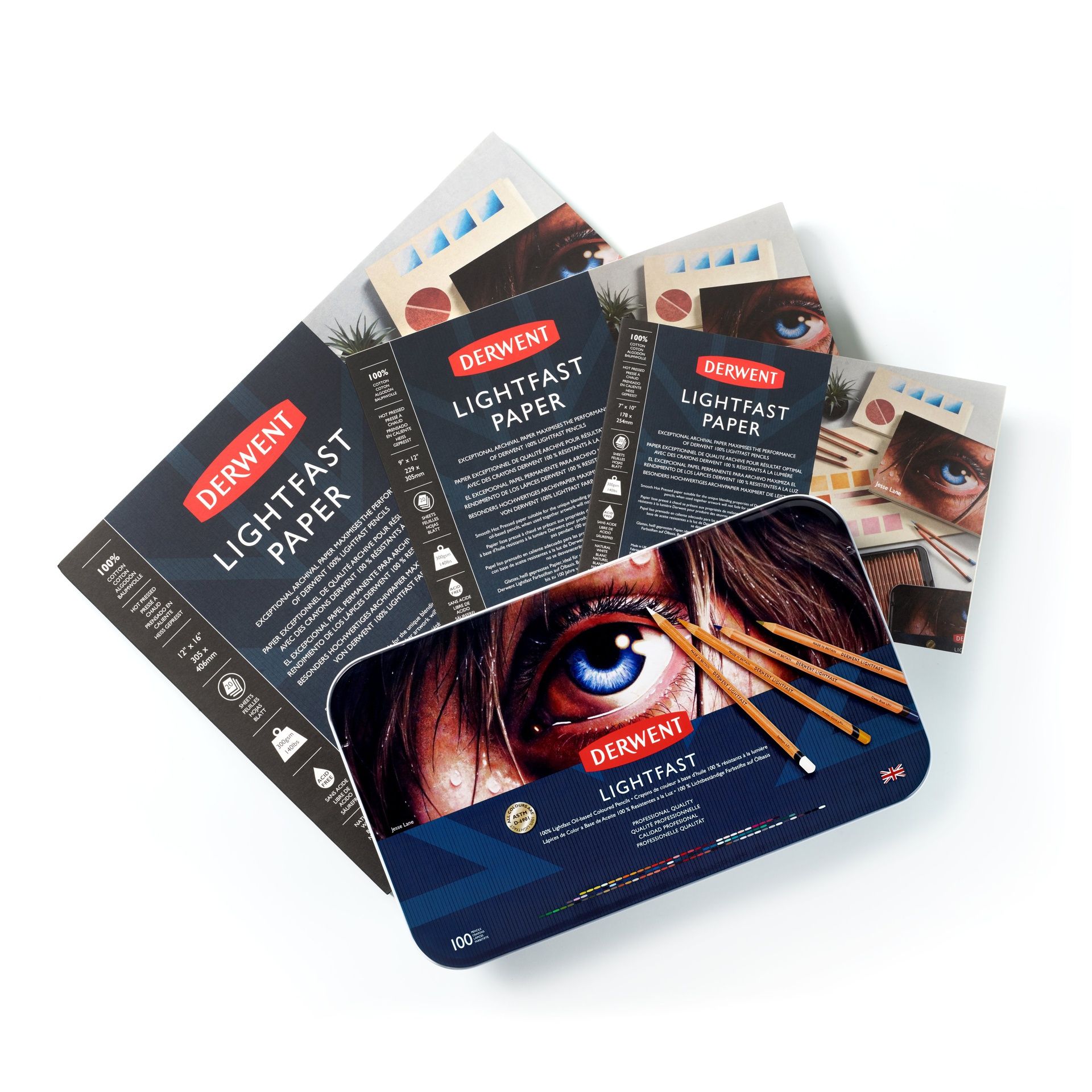 Derwent Lightfast 100 värikynälajitelma, Upea täydellinen koko värivalikoima metallilaatiko