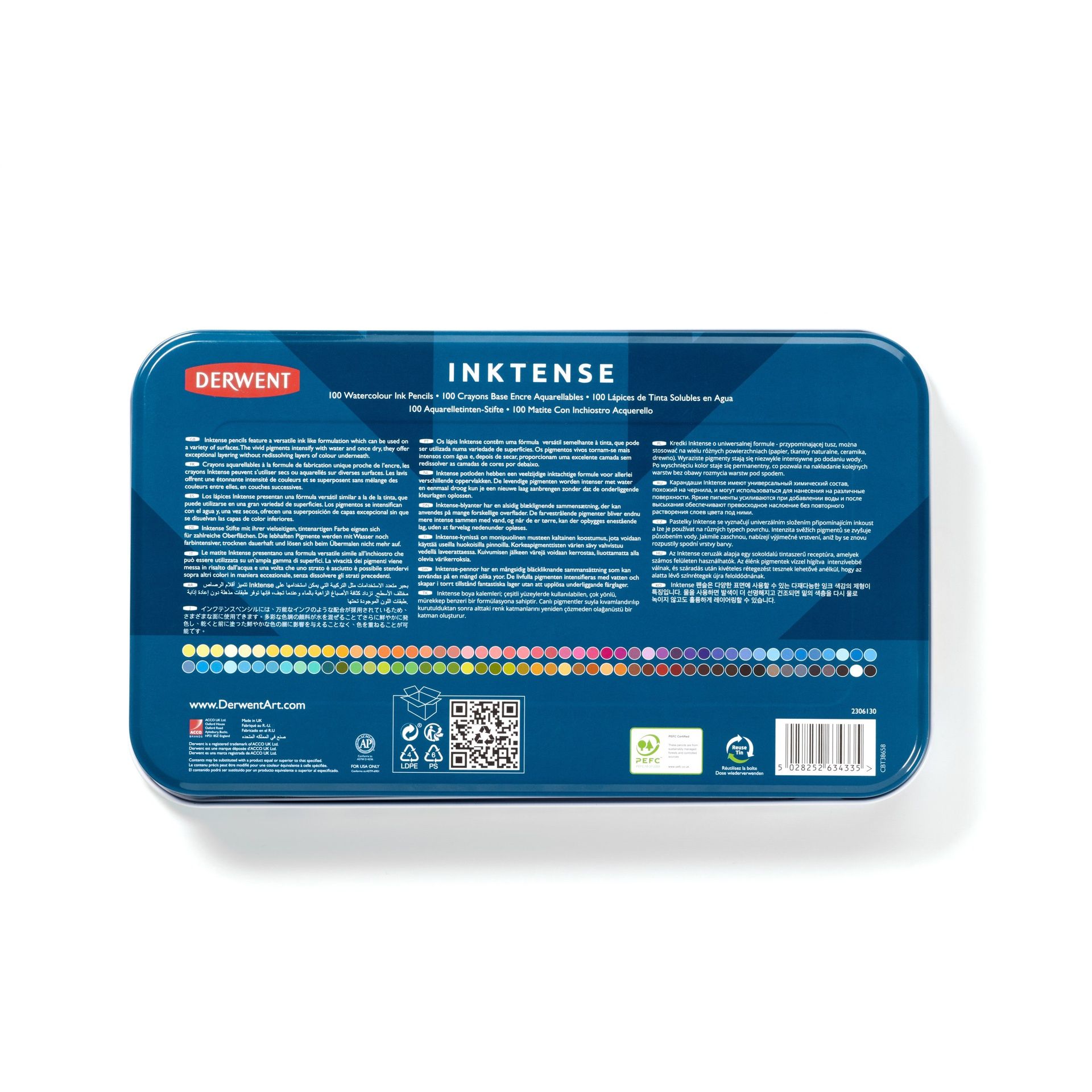 Derwent Inktense 100 mustevärikynälajitelma