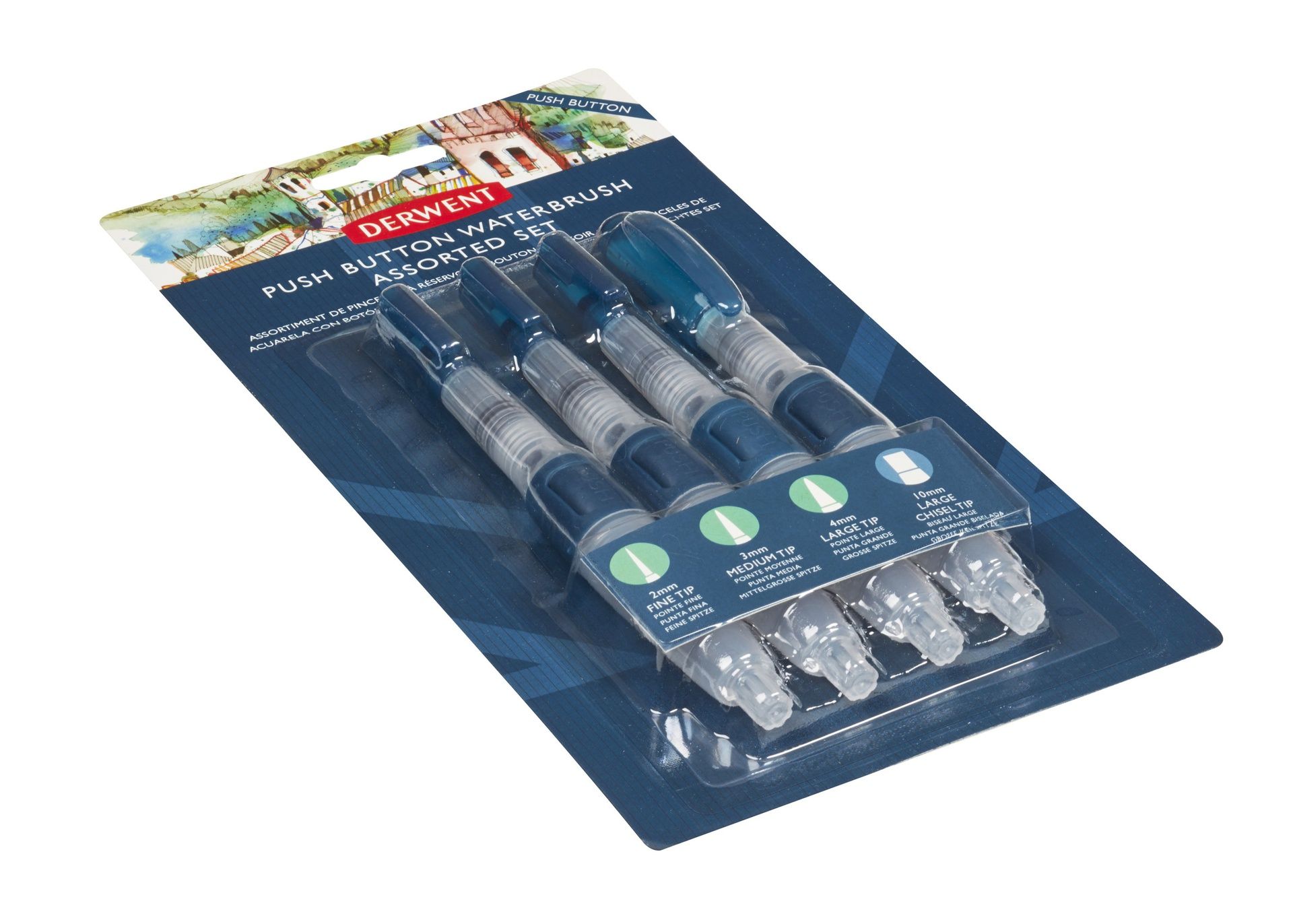 Derwent Waterbrush Push Button 4 kpl säiliösivellin