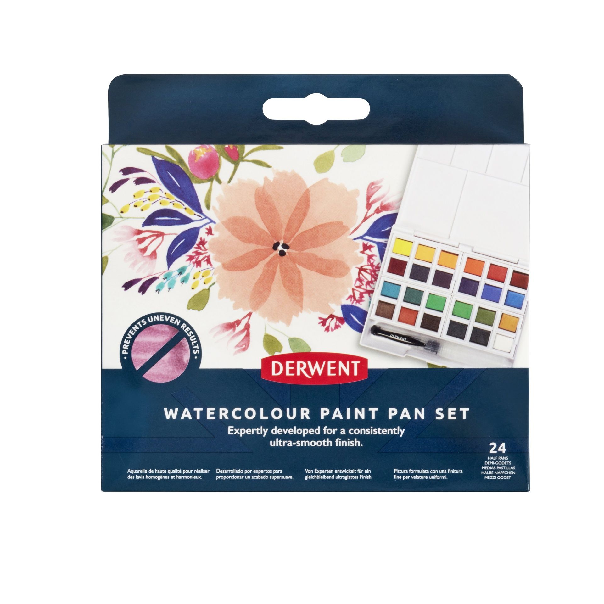 Derwent Watercolour Paint Pan Set 24 sävyä