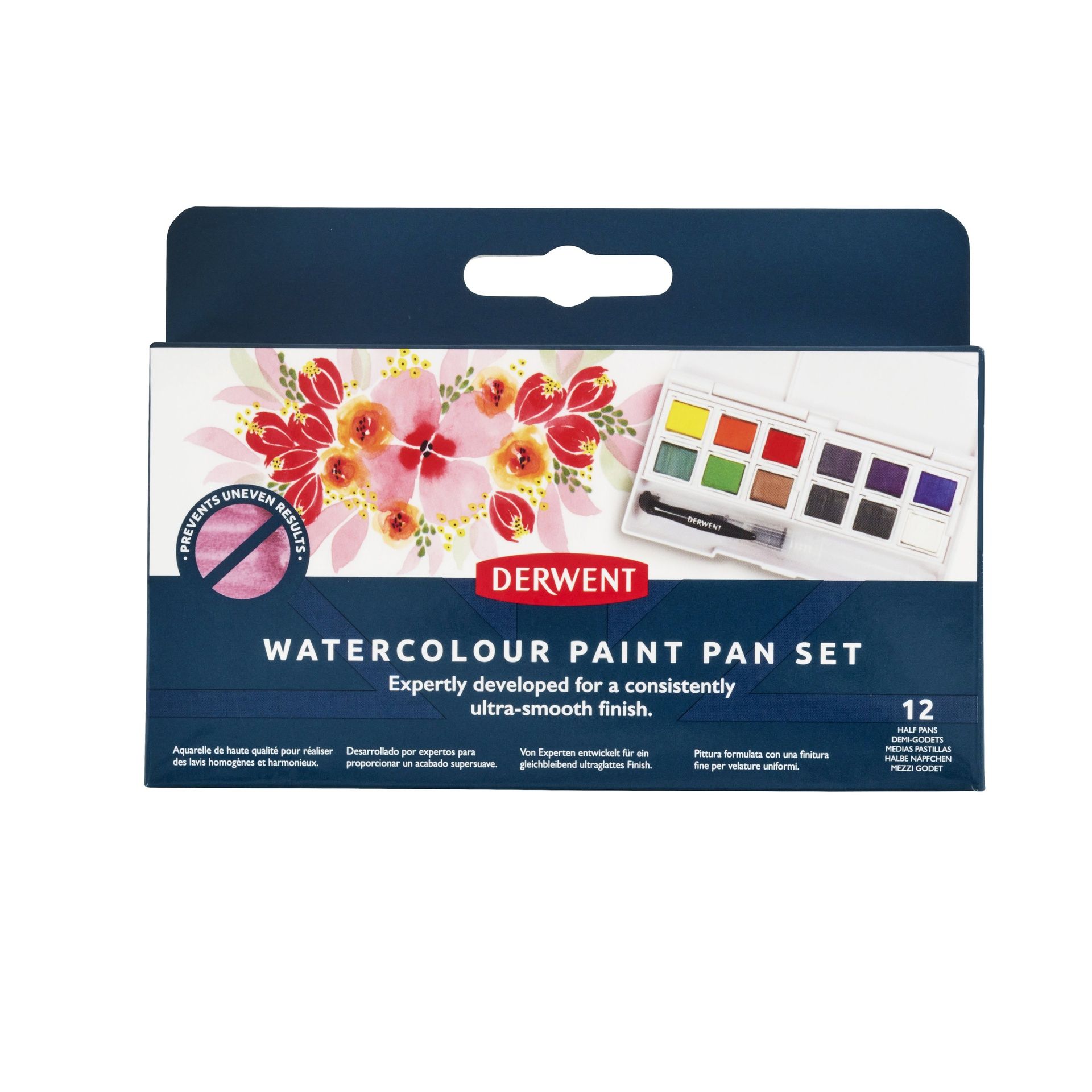 Derwent Watercolour Paint Pan Set 12 sävyä