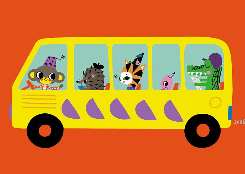 Postikortti Nina Pirhonen - Bussi