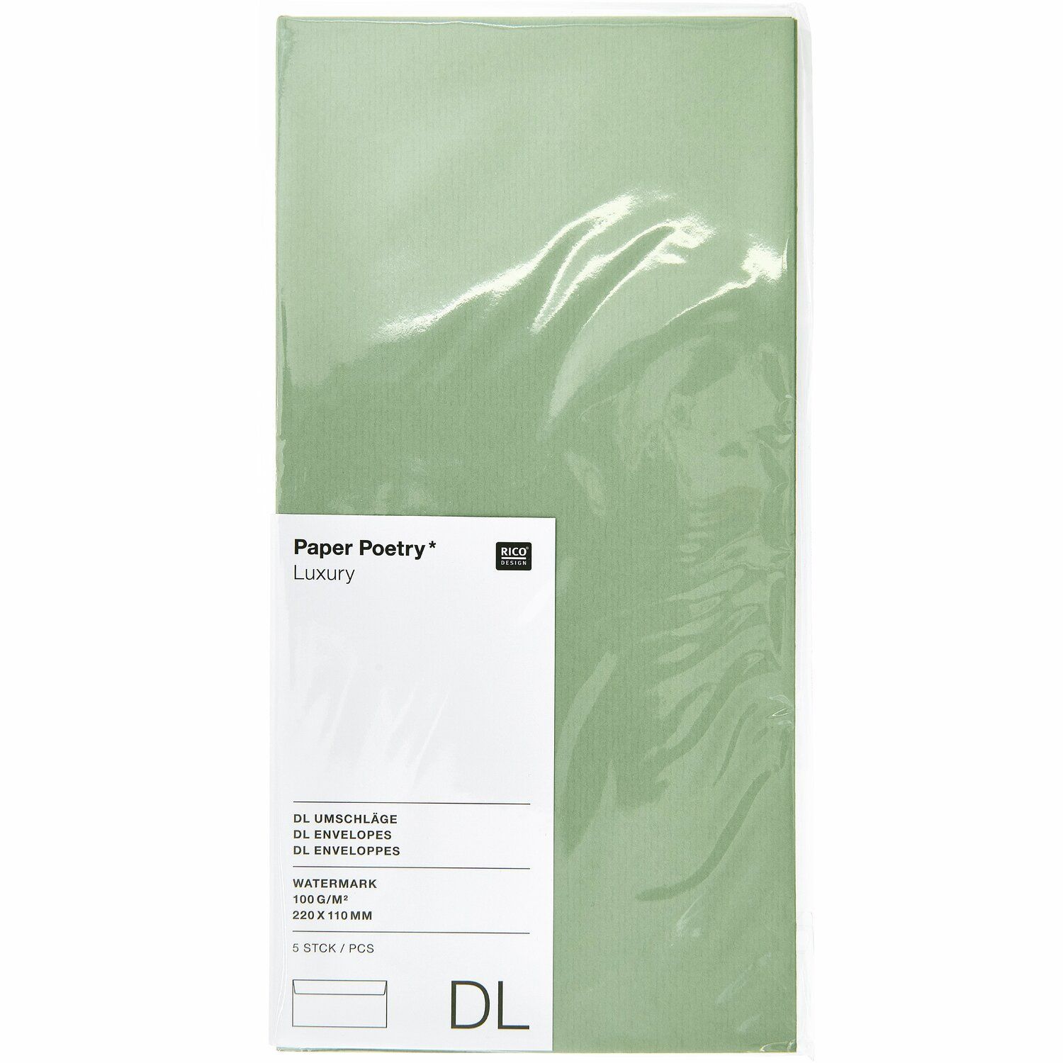 Kirjekuoret 5kp DL Paper Poetry - Pastel Green